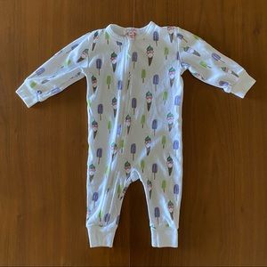 Set of 2 giggle footies 3-6 months with zipper